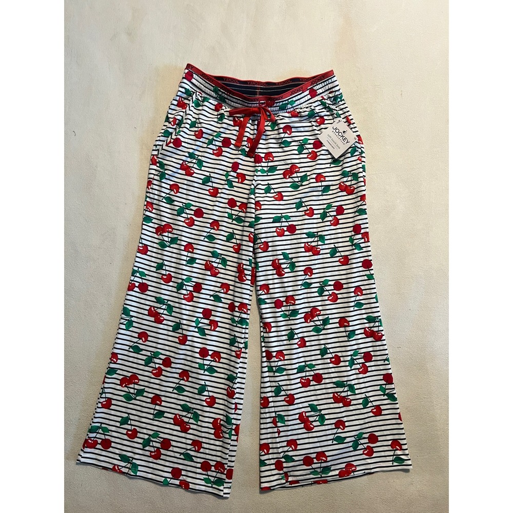 Jockey Generation Women Small Cherry Stripe Soft Touch Luxe Cropped Pajama Pants